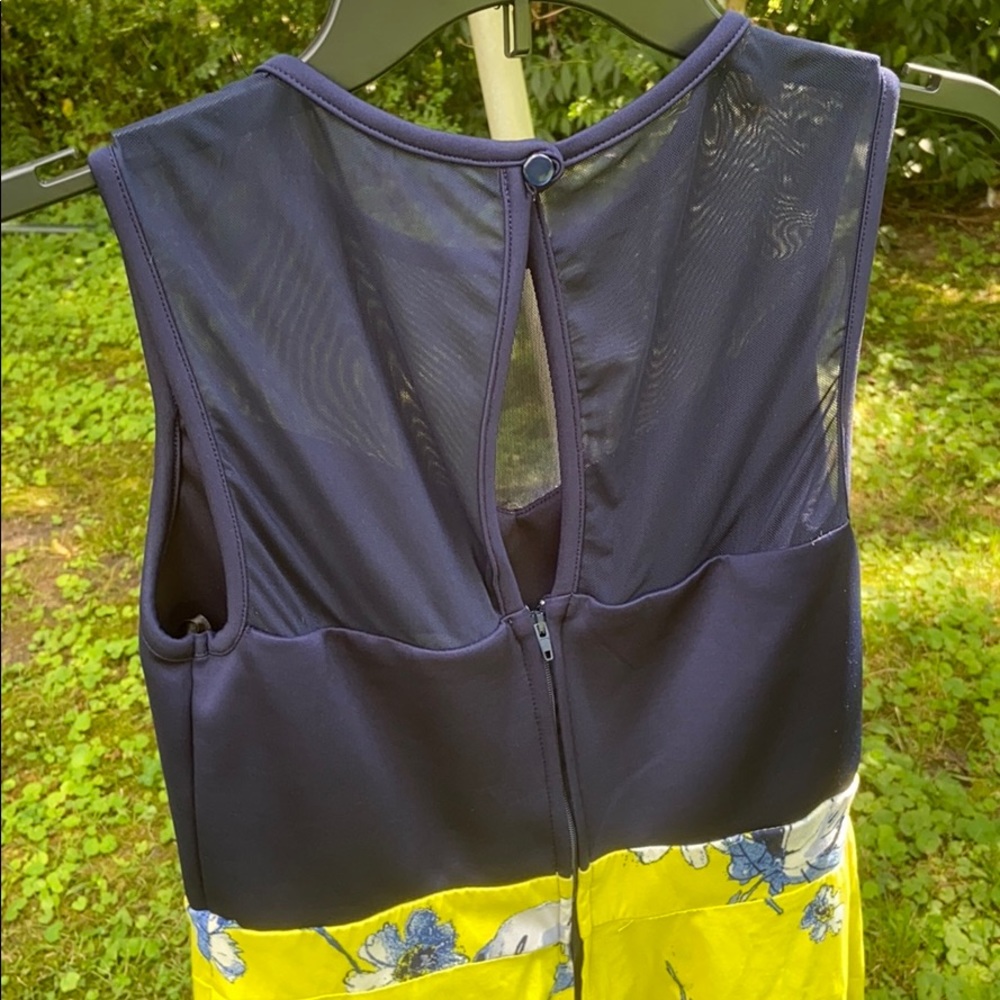 Blue and Yellow Floral Print Dress - Picture 4 of 4